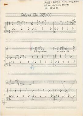 Partitura da canção "Página em branco"