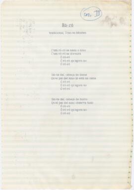 Letra da canção "Ró-ró"