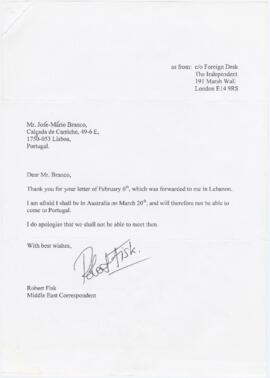 Correspondência para José Mário Branco