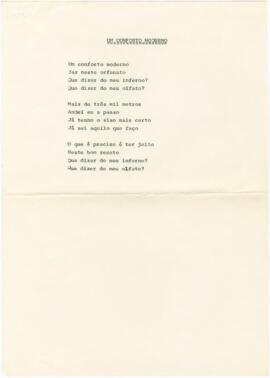 Letra da canção "Um Conforto Moderno"