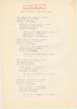 Letra da canção "Por terras de França"