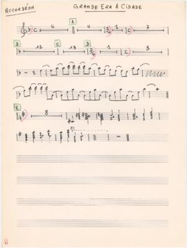 Parte de acordeão da canção "Grande grande era a cidade"