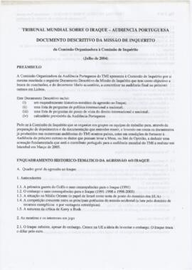 Documento descritivo da missão de inquérito