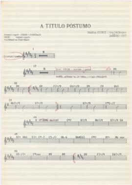 Cifras para sintetizador da canção "A título póstumo"
