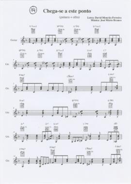 Parte de guitarra da canção "Chega-se a este ponto"