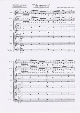 Partitura de "Três menos eu"