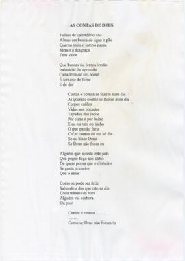 Letra da canção "As contas de Deus"