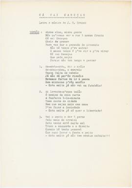 Letra da canção "Cá vai Caneças"