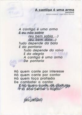 Letra da canção "A cantiga é uma arma"