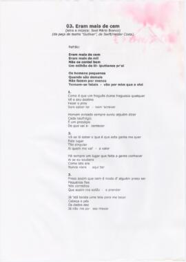 Letra da canção "Eram mais de cem"