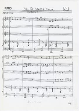Parte de piano de "Pull the statue down"