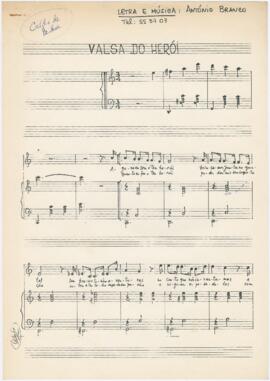 Partitura da canção "Valsa do Herói"