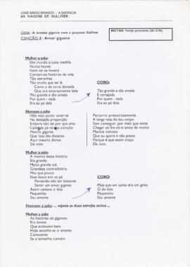 Letra da canção "Amor gigante"