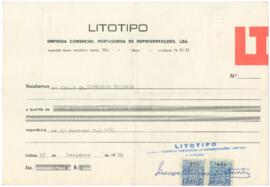 Recibo da empresa Litotipo