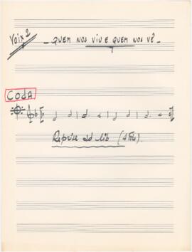 Partitura para voz 2 da canção "Quem nos viu e quem nos vê"