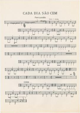 Parte de percussão da canção "Cada dia são cem"