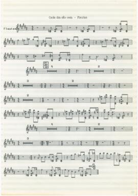 Parte de flautas da canção "Cada Dia São Cem"