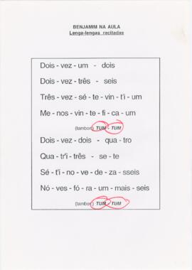 Lenga-lengas recitadas de "Benjamim na aula"