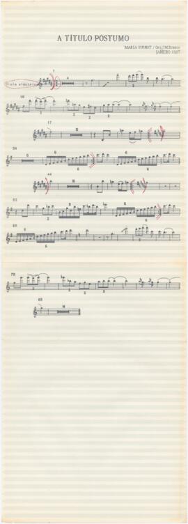 Parte de viola eléctrica da canção "A título póstumo"