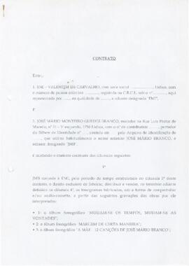 Proposta de contrato com a Valentim de Carvalho