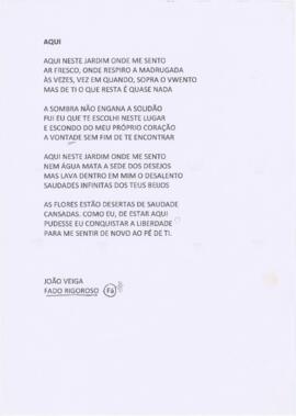 Letra da canção "Aqui"