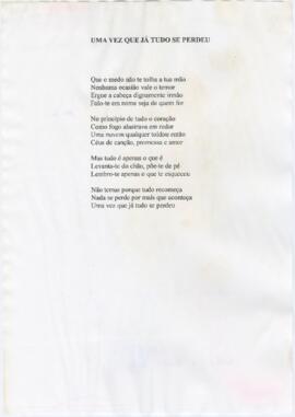 Letra da canção "Uma vez que já tudo se perdeu"