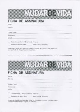 Mudar de Vida - Ficha de assinatura