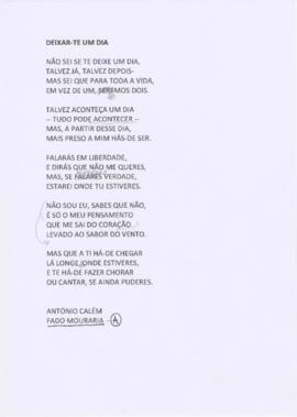 Letra da canção "Deixar-te um dia"
