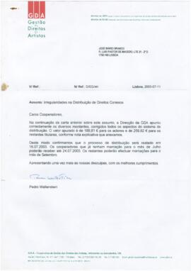 Correspondência da GDA