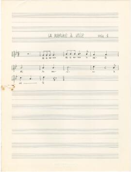 Partitura para voz 1 de harmonização vocal para a canção "La Marine à voile"