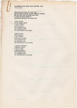 Letra + partituras da canção "Havemos de nos ver outra vez"