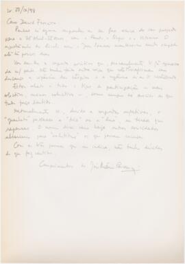 Correspondência entre David Ferreira (EMI - Valentim de Carvalho) e José Mário Branco