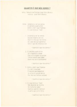 Letra da canção "Quantos é que nós somos?"