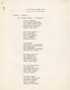 Poema / letra de canção "Les p'tits hommes gris"