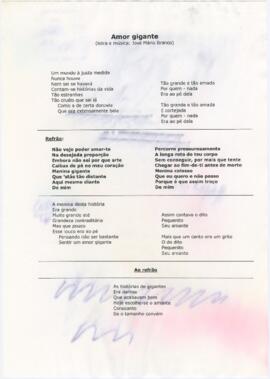Letra da canção "Amor gigante"