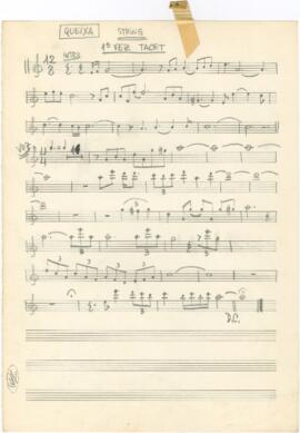 Partitura para teclado (som "string") da canção "Queixa das Almas Jovens Censurada...