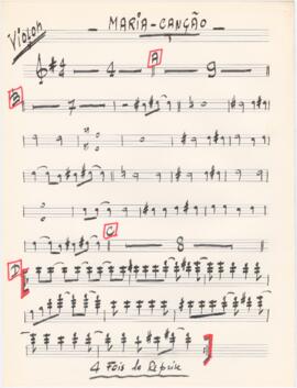 Parte de violino da canção "Maria-Canção"