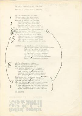 Letra da canção "Teu nome Lisboa"