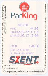 Recibo de estacionamento