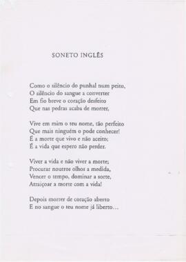 Letra da canção "Soneto inglês"