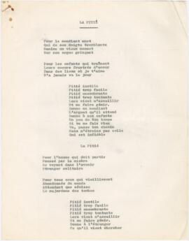 Poema / letra de canção "La pitié"