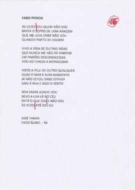 Letra da canção "Fado Pessoa"