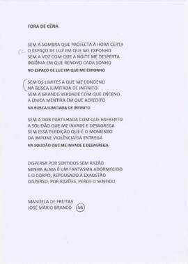Letra da canção "Fora de cena"