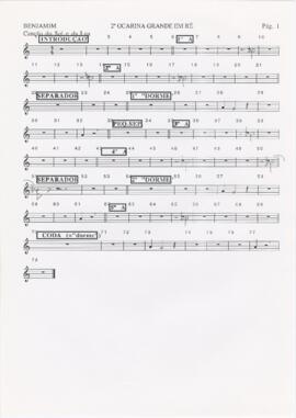 Parte de 2ª ocarina grande em ré de "Canção do sol e da lua"