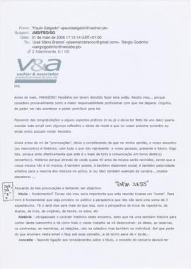 Correspondência de Paulo Salgado (Vachier & Associados) para José Mário Branco e Sérgio Godinho