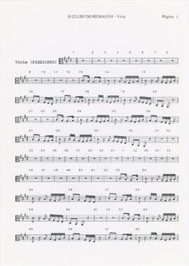 Parte de viola de arco (pizzicato) de "O clube do Benjamim"