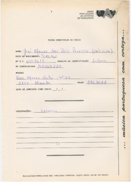 Ficha curricular de sócio da UPAV