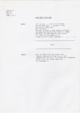 Letra da canção "When Bert's not here"