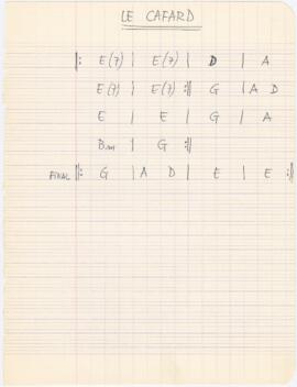 Cifras da canção "Le Cafard"