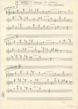 Partitura para teclado (som "string") da canção "A Noite" + cifras da canção ...